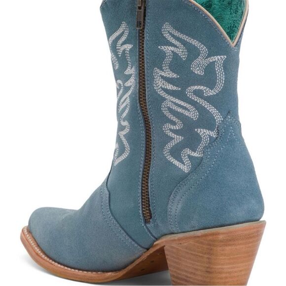 CORRAL Blue Suede Leathr Embroidered Western/Cowboy Pointed Toe Boots Size 7 NIB - Picture 2 of 9